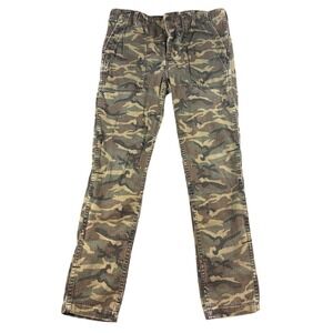 NLST Jeans Women 27 Green Camouflage Camo Japanese Fabric Button Fly Pockets